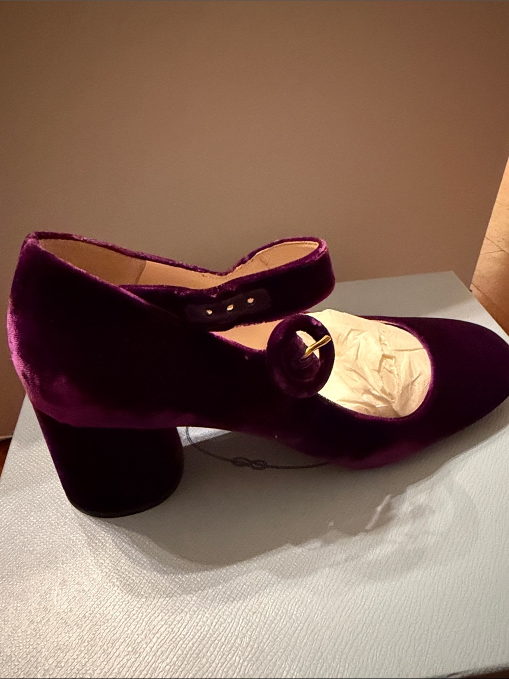 PRADA Purple Velvet Mary Jane Heels - Picture 4 of 5